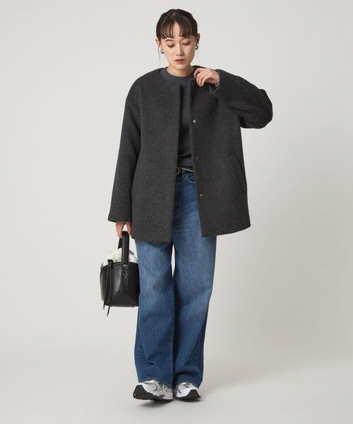 green label relaxing / グリーンレーベル リラクシング その他アウター | ［size SHORTあり］アンゴラビーバー ノーカラー ミドル コート | 詳細17