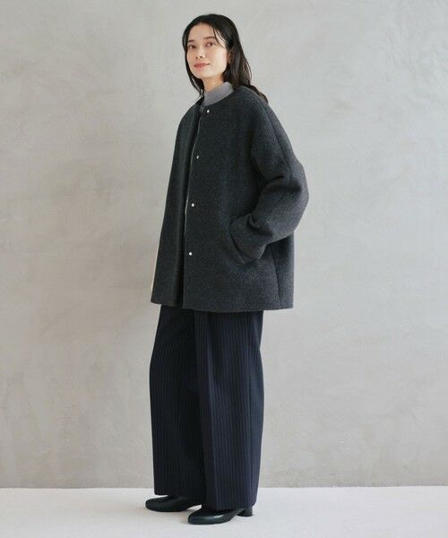 green label relaxing / グリーンレーベル リラクシング その他アウター | ［size SHORTあり］アンゴラビーバー ノーカラー ミドル コート | 詳細12