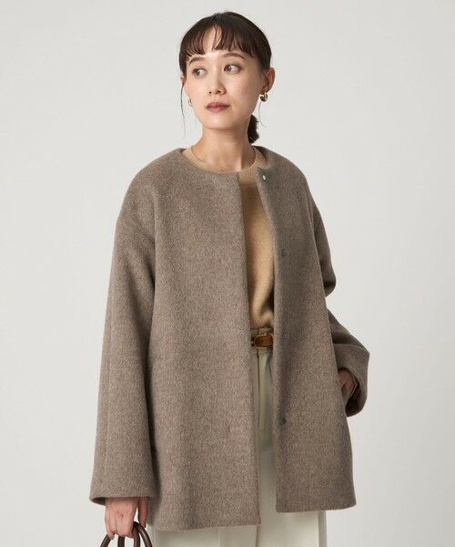 green label relaxing / グリーンレーベル リラクシング その他アウター | ［size SHORTあり］アンゴラビーバー ノーカラー ミドル コート | 詳細22