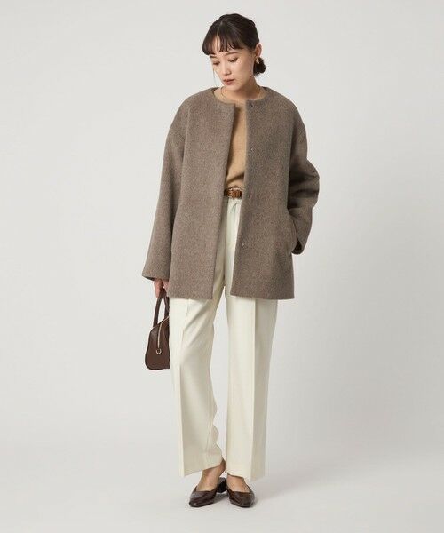 green label relaxing / グリーンレーベル リラクシング その他アウター | ［size SHORTあり］アンゴラビーバー ノーカラー ミドル コート | 詳細24