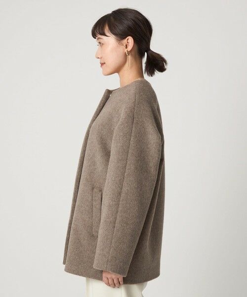 green label relaxing / グリーンレーベル リラクシング その他アウター | ［size SHORTあり］アンゴラビーバー ノーカラー ミドル コート | 詳細27