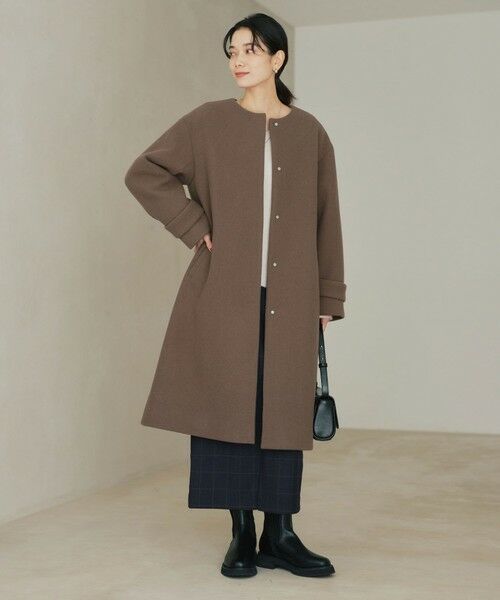 green label relaxing / グリーンレーベル リラクシング その他アウター | ［size SHORTあり］SENTDALE WOOL セントデールウール ノーカラー コート | 詳細23