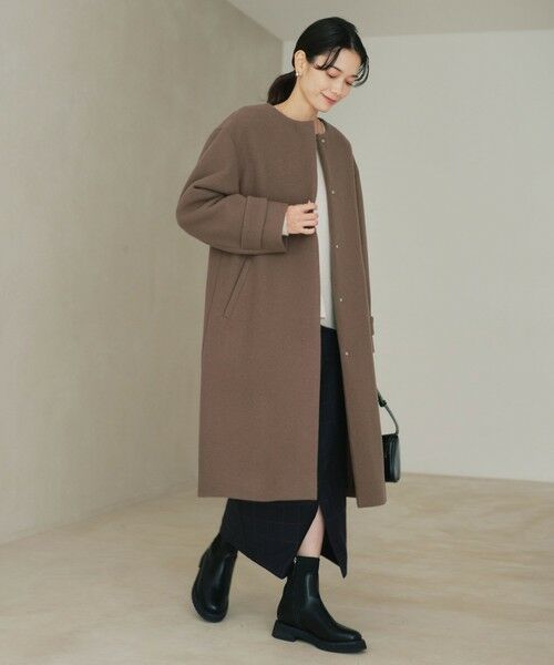 green label relaxing / グリーンレーベル リラクシング その他アウター | ［size SHORTあり］SENTDALE WOOL セントデールウール ノーカラー コート | 詳細24