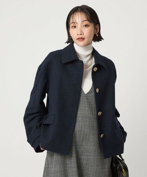 green label relaxing / グリーンレーベル リラクシング その他アウター | ヘリンボーン 襟付き ショート ジャケット コート | 詳細2