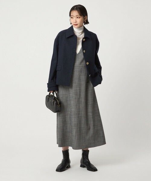 green label relaxing / グリーンレーベル リラクシング その他アウター | ヘリンボーン 襟付き ショート ジャケット コート | 詳細4