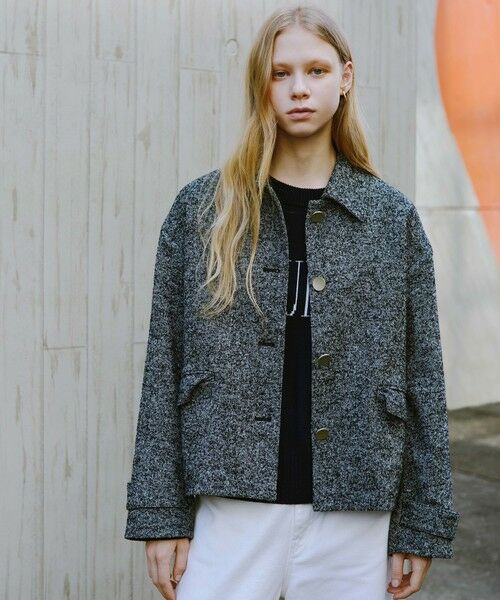 green label relaxing / グリーンレーベル リラクシング その他アウター | ヘリンボーン 襟付き ショート ジャケット コート | 詳細15