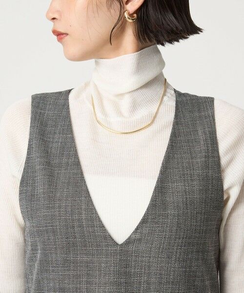 green label relaxing / グリーンレーベル リラクシング ロング・マキシ丈ワンピース | ［size SHORTあり］TWEEDY  ツイーディー Vネック フレア ジャンパースカート | 詳細7