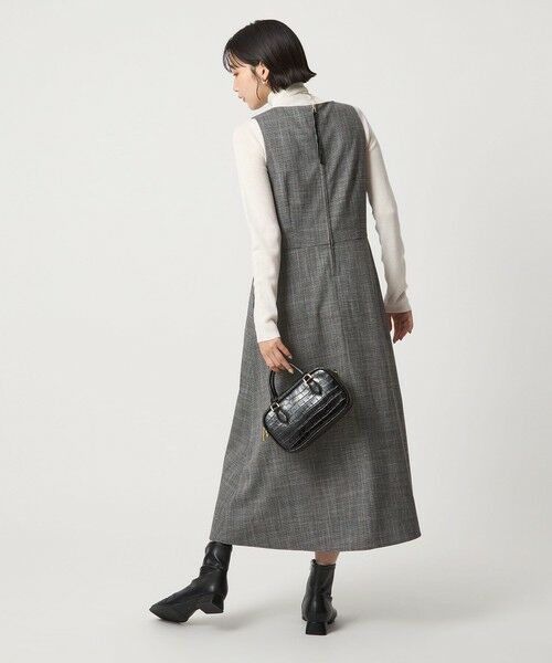 green label relaxing / グリーンレーベル リラクシング ロング・マキシ丈ワンピース | ［size SHORTあり］TWEEDY  ツイーディー Vネック フレア ジャンパースカート | 詳細2