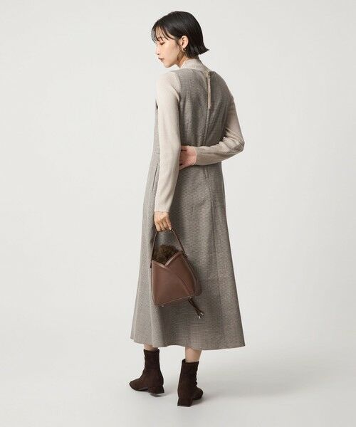 green label relaxing / グリーンレーベル リラクシング ロング・マキシ丈ワンピース | ［size SHORTあり］TWEEDY  ツイーディー Vネック フレア ジャンパースカート | 詳細19