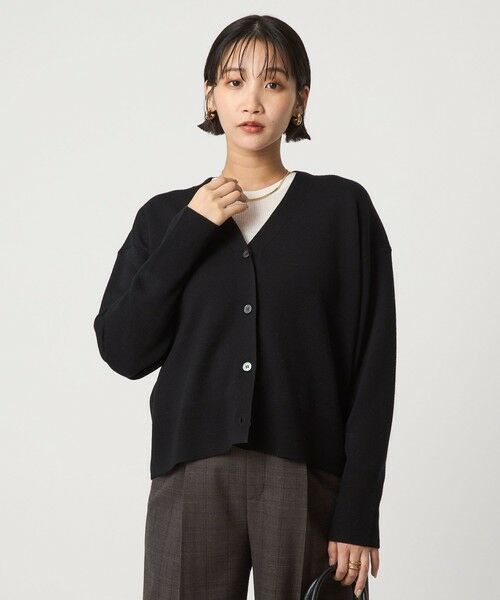 green label relaxing / グリーンレーベル リラクシング カーディガン・ボレロ | ウール スムース Vネック カーディガン ウォッシャブル | 詳細1