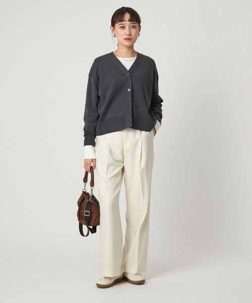 green label relaxing / グリーンレーベル リラクシング カーディガン・ボレロ | ウール スムース Vネック カーディガン ウォッシャブル | 詳細6
