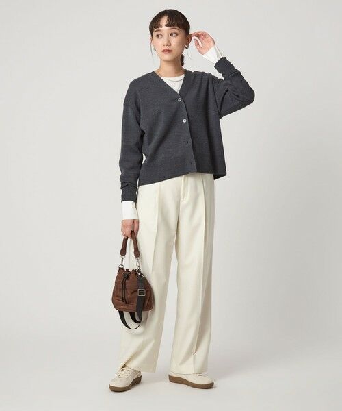 green label relaxing / グリーンレーベル リラクシング カーディガン・ボレロ | ウール スムース Vネック カーディガン ウォッシャブル | 詳細7