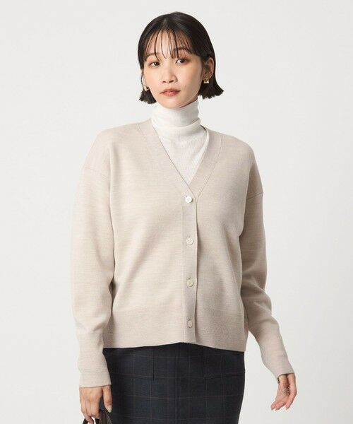 green label relaxing / グリーンレーベル リラクシング カーディガン・ボレロ | ウール スムース Vネック カーディガン ウォッシャブル | 詳細12