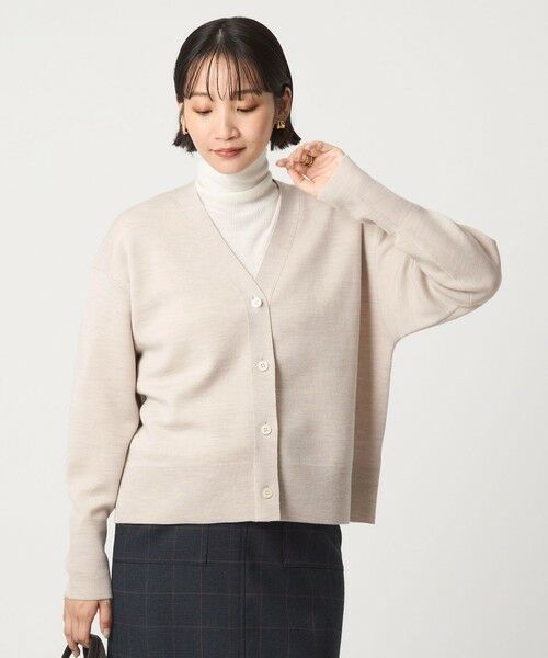 green label relaxing / グリーンレーベル リラクシング カーディガン・ボレロ | ウール スムース Vネック カーディガン ウォッシャブル | 詳細13