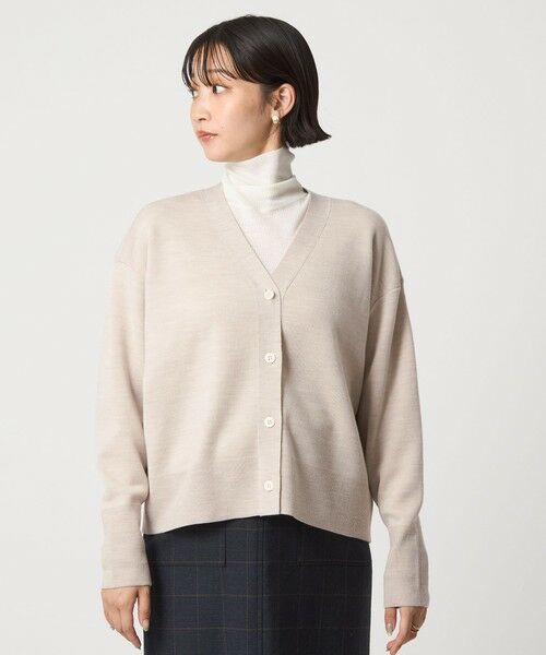 green label relaxing / グリーンレーベル リラクシング カーディガン・ボレロ | ウール スムース Vネック カーディガン ウォッシャブル | 詳細17