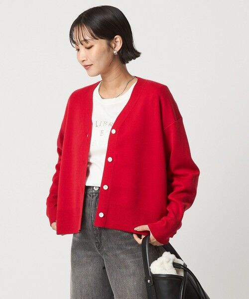 green label relaxing / グリーンレーベル リラクシング カーディガン・ボレロ | ウール スムース Vネック カーディガン ウォッシャブル | 詳細24