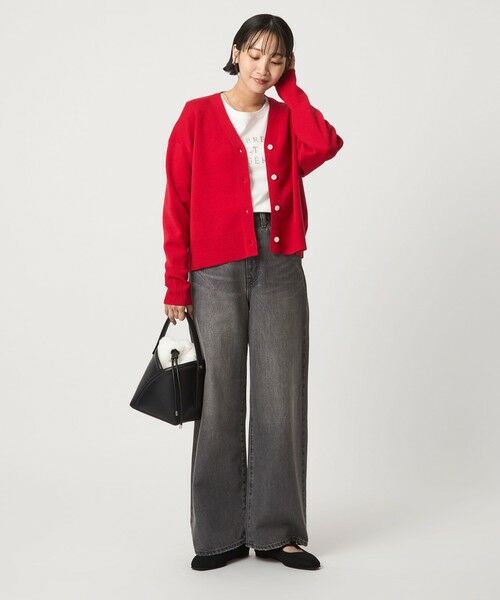 green label relaxing / グリーンレーベル リラクシング カーディガン・ボレロ | ウール スムース Vネック カーディガン ウォッシャブル | 詳細25