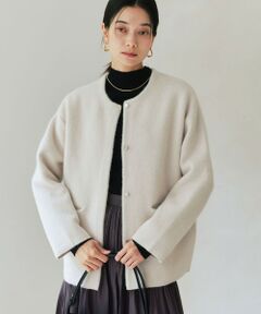 green label relaxing / グリーンレーベル リラクシング カーディガン・ボレロ | ［size SHORTあり］FOXブレンド セッケツ ノーカラー カーディガン