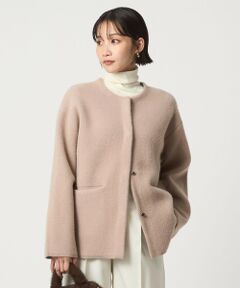 green label relaxing / グリーンレーベル リラクシング カーディガン・ボレロ | ［size SHORTあり］FOXブレンド セッケツ ノーカラー カーディガン