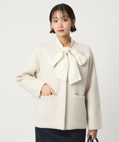 green label relaxing / グリーンレーベル リラクシング カーディガン・ボレロ | ［size SHORTあり］FOXブレンド セッケツ ノーカラー カーディガン | 詳細6