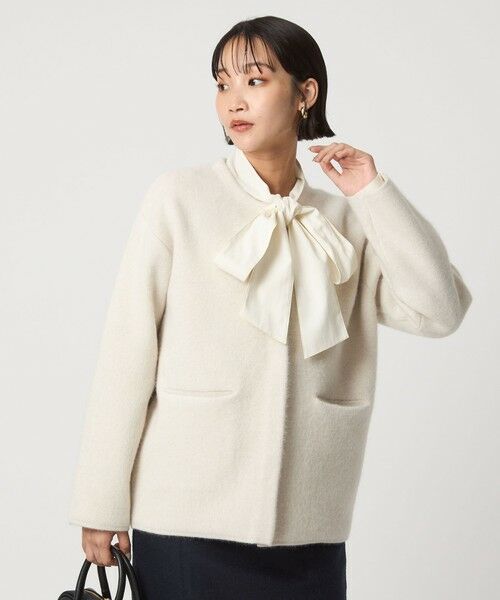 green label relaxing / グリーンレーベル リラクシング カーディガン・ボレロ | ［size SHORTあり］FOXブレンド セッケツ ノーカラー カーディガン | 詳細7