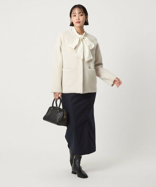 green label relaxing / グリーンレーベル リラクシング カーディガン・ボレロ | ［size SHORTあり］FOXブレンド セッケツ ノーカラー カーディガン | 詳細8