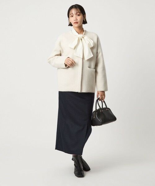 green label relaxing / グリーンレーベル リラクシング カーディガン・ボレロ | ［size SHORTあり］FOXブレンド セッケツ ノーカラー カーディガン | 詳細9