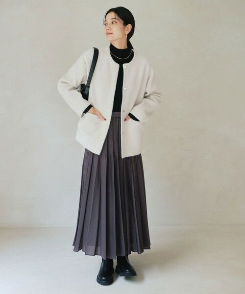 green label relaxing / グリーンレーベル リラクシング カーディガン・ボレロ | ［size SHORTあり］FOXブレンド セッケツ ノーカラー カーディガン | 詳細3