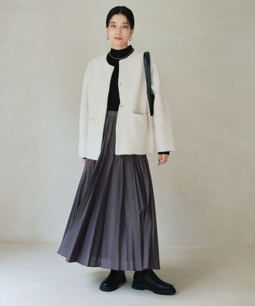 green label relaxing / グリーンレーベル リラクシング カーディガン・ボレロ | ［size SHORTあり］FOXブレンド セッケツ ノーカラー カーディガン | 詳細4