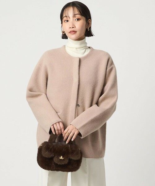 green label relaxing / グリーンレーベル リラクシング カーディガン・ボレロ | ［size SHORTあり］FOXブレンド セッケツ ノーカラー カーディガン | 詳細10