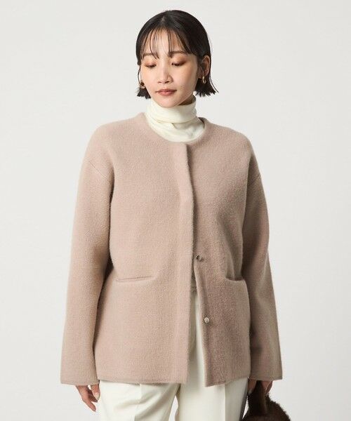 green label relaxing / グリーンレーベル リラクシング カーディガン・ボレロ | ［size SHORTあり］FOXブレンド セッケツ ノーカラー カーディガン | 詳細11