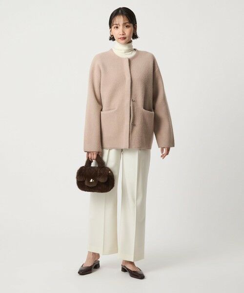 green label relaxing / グリーンレーベル リラクシング カーディガン・ボレロ | ［size SHORTあり］FOXブレンド セッケツ ノーカラー カーディガン | 詳細13