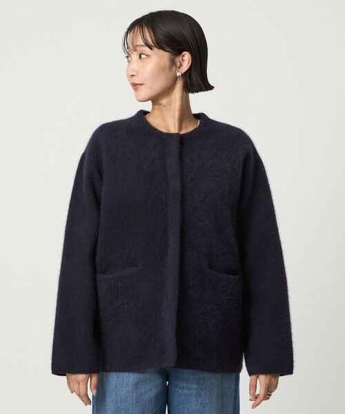 green label relaxing / グリーンレーベル リラクシング カーディガン・ボレロ | ［size SHORTあり］FOXブレンド セッケツ ノーカラー カーディガン | 詳細24