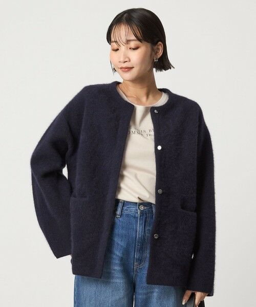 green label relaxing / グリーンレーベル リラクシング カーディガン・ボレロ | ［size SHORTあり］FOXブレンド セッケツ ノーカラー カーディガン | 詳細16