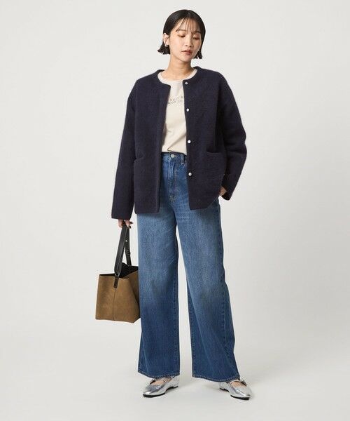 green label relaxing / グリーンレーベル リラクシング カーディガン・ボレロ | ［size SHORTあり］FOXブレンド セッケツ ノーカラー カーディガン | 詳細17