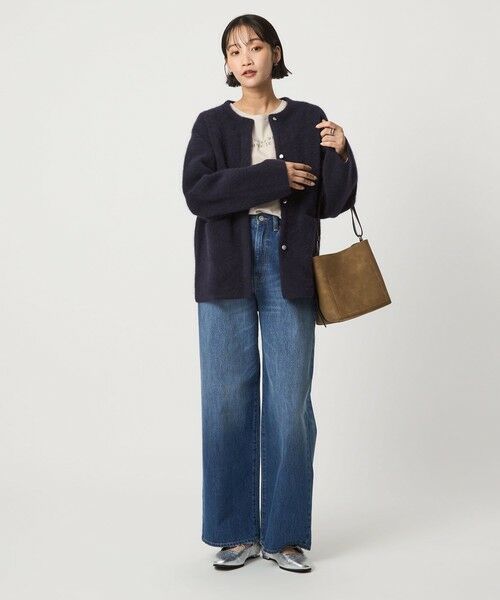 green label relaxing / グリーンレーベル リラクシング カーディガン・ボレロ | ［size SHORTあり］FOXブレンド セッケツ ノーカラー カーディガン | 詳細18