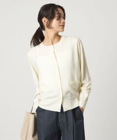 green label relaxing / グリーンレーベル リラクシング カーディガン・ボレロ | ウール クルーネック カーディガン ウォッシャブル