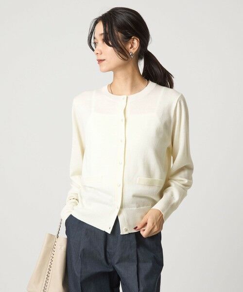 green label relaxing / グリーンレーベル リラクシング カーディガン・ボレロ | ウール クルーネック カーディガン ウォッシャブル | 詳細1
