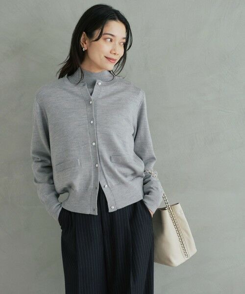 green label relaxing / グリーンレーベル リラクシング カーディガン・ボレロ | ウール クルーネック カーディガン ウォッシャブル | 詳細7