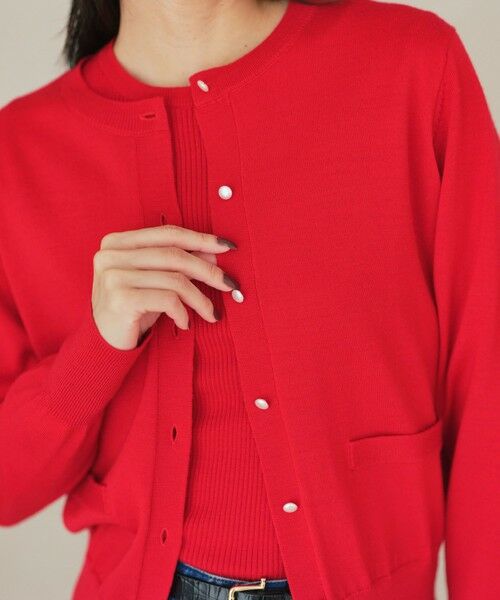 green label relaxing / グリーンレーベル リラクシング カーディガン・ボレロ | ウール クルーネック カーディガン ウォッシャブル | 詳細16
