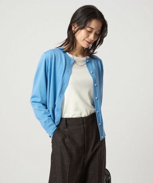 green label relaxing / グリーンレーベル リラクシング カーディガン・ボレロ | ウール クルーネック カーディガン ウォッシャブル | 詳細25