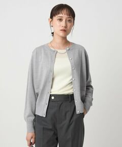 green label relaxing / グリーンレーベル リラクシング カーディガン・ボレロ | ラメ クルーネック ニット カーディガン ウォッシャブル