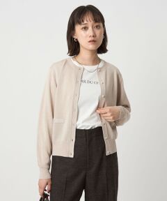 green label relaxing / グリーンレーベル リラクシング カーディガン・ボレロ | ラメ クルーネック ニット カーディガン ウォッシャブル