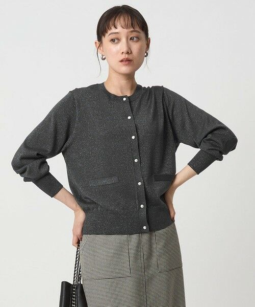 green label relaxing / グリーンレーベル リラクシング カーディガン・ボレロ | ラメ クルーネック ニット カーディガン ウォッシャブル | 詳細7