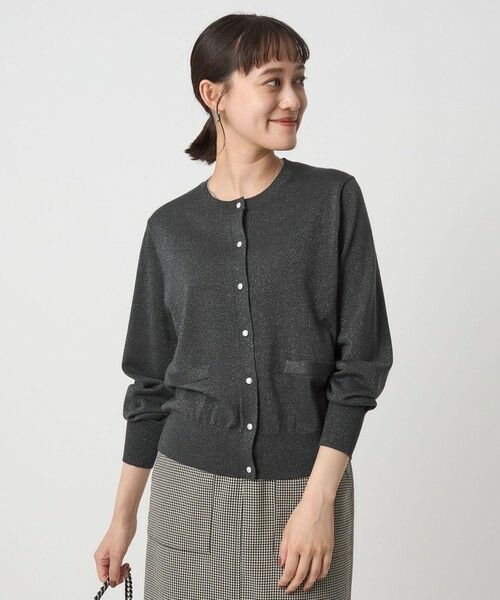 green label relaxing / グリーンレーベル リラクシング カーディガン・ボレロ | ラメ クルーネック ニット カーディガン ウォッシャブル | 詳細8