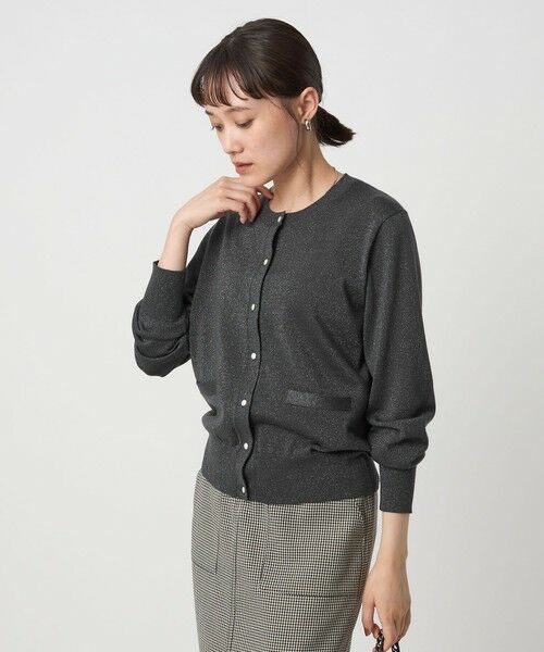 green label relaxing / グリーンレーベル リラクシング カーディガン・ボレロ | ラメ クルーネック ニット カーディガン ウォッシャブル | 詳細9
