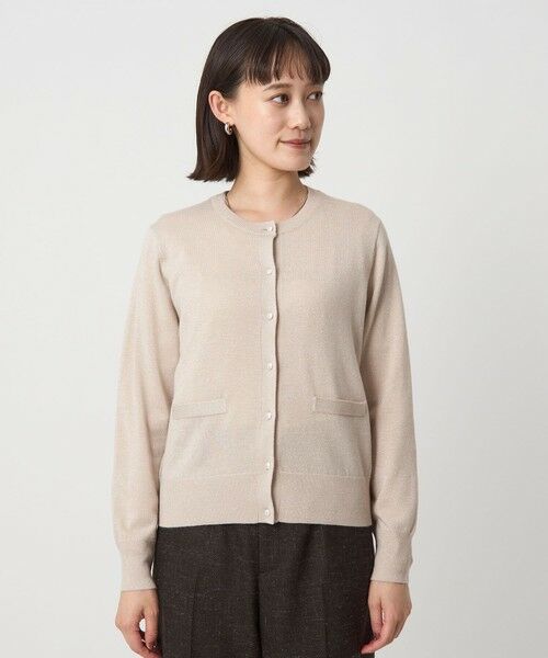 green label relaxing / グリーンレーベル リラクシング カーディガン・ボレロ | ラメ クルーネック ニット カーディガン ウォッシャブル | 詳細15