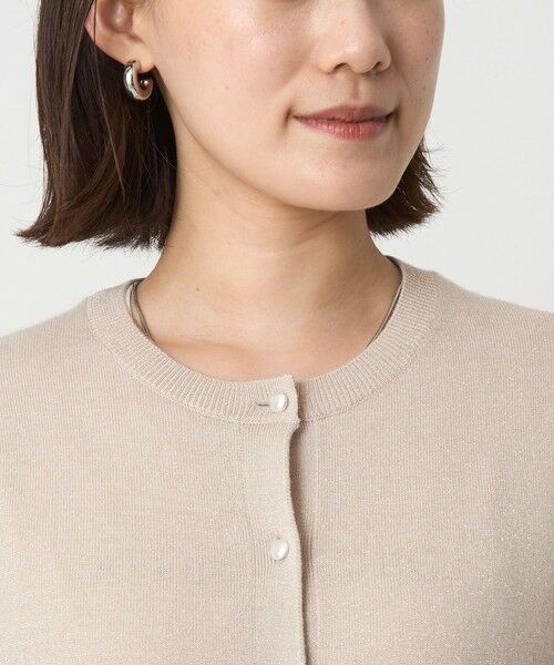 green label relaxing / グリーンレーベル リラクシング カーディガン・ボレロ | ラメ クルーネック ニット カーディガン ウォッシャブル | 詳細18