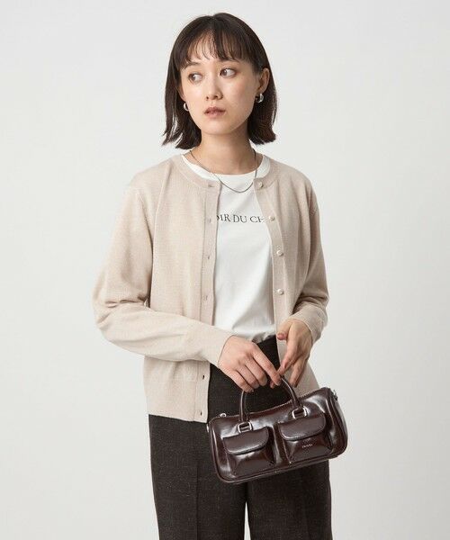 green label relaxing / グリーンレーベル リラクシング カーディガン・ボレロ | ラメ クルーネック ニット カーディガン ウォッシャブル | 詳細14