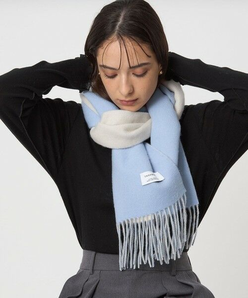 green label relaxing/グリーンレーベル リラクシング カシミヤ リバーシブル マフラー LT. BLUE FREE green label relaxing/グリーンレーベル リラクシング カシミヤ リバーシブル マフラー LT. BLUE FREE